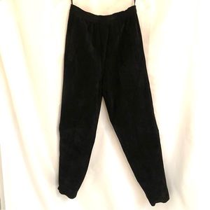 Vintage CEDARS Black Suede Pull-On Pants w/ Pockets